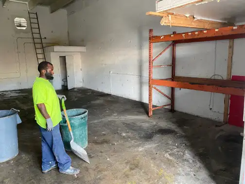 Garage and storage property cleanout, removing stored contents with organized loading