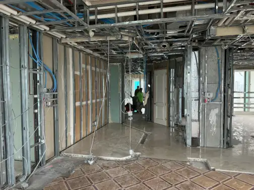 Post-demolition cleanup services for commercial construction and renovation projects