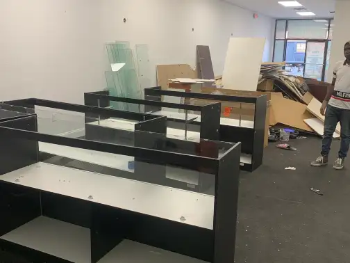 Office furniture hauling with organized loading and haul-away